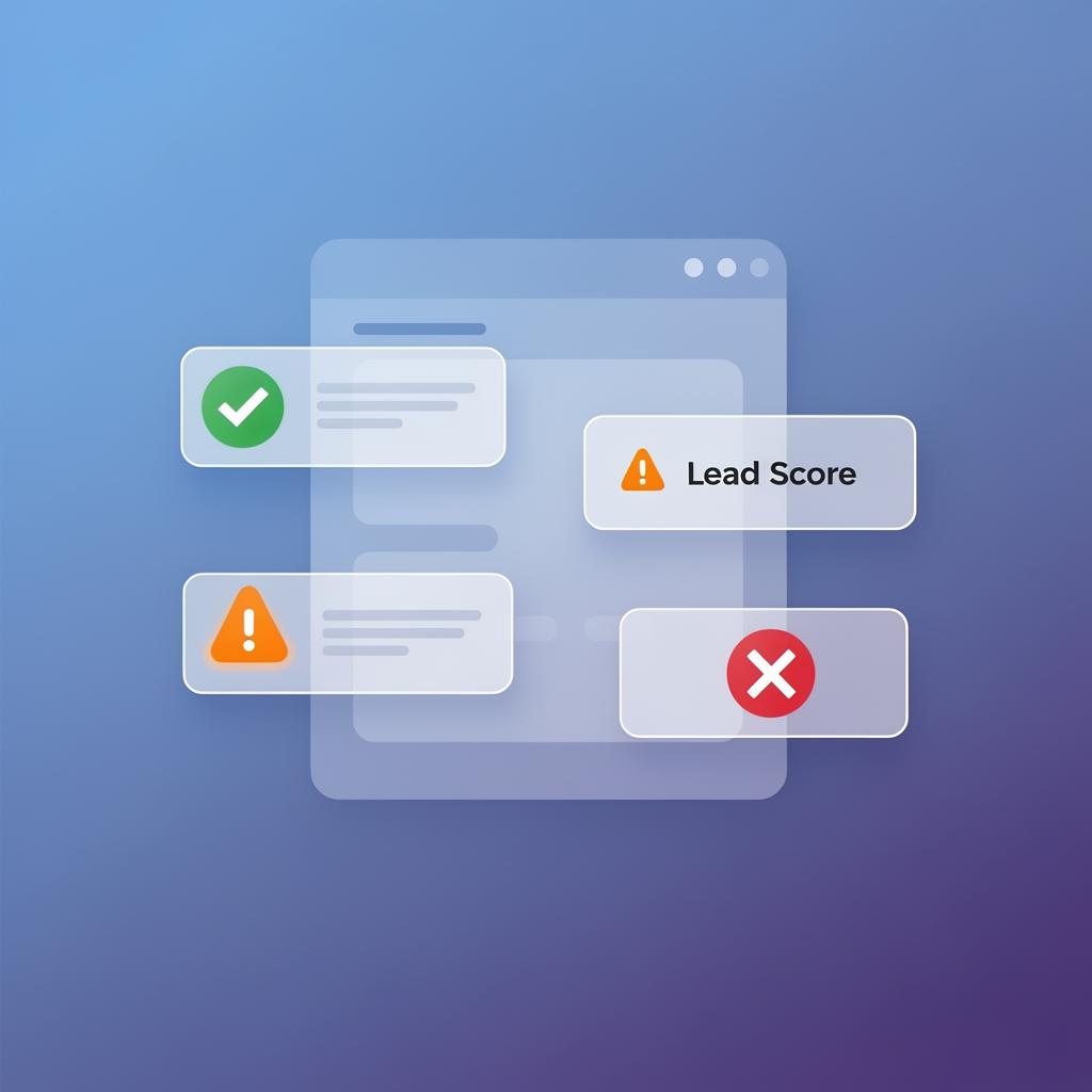 LeadVisaFlow dashboard preview showing lead scoring cards